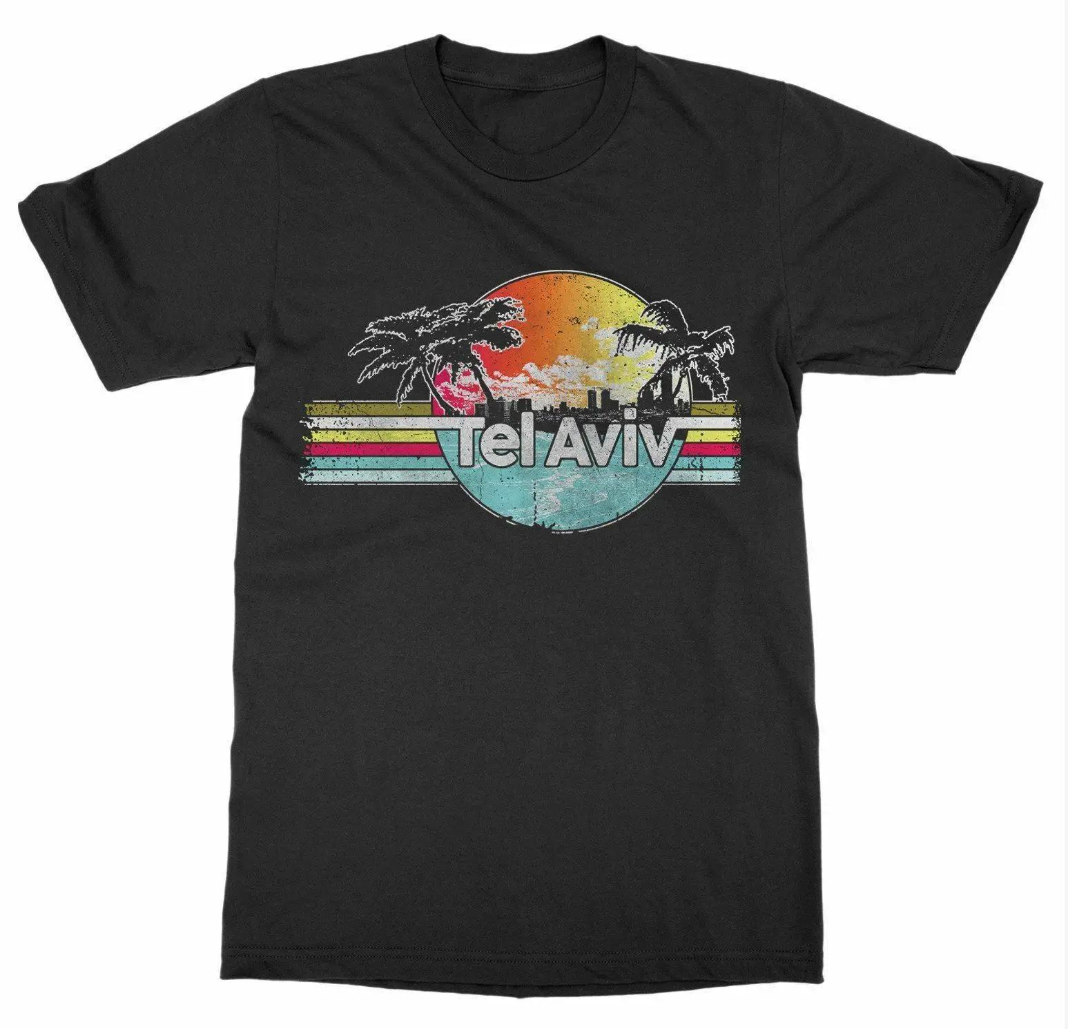 World City Travel Vacation Tel Aviv Israel Beach Mens TShirt Summer Cotton Short Sleeve ONeck Unisex T Shirt New S3XL S