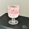 Europäische Retro Hohe Glasbecher auf Fuß, Bemalte Polka Dot Whiskeygläser, High-End Brandy Champagner Weingläser Barzubehör