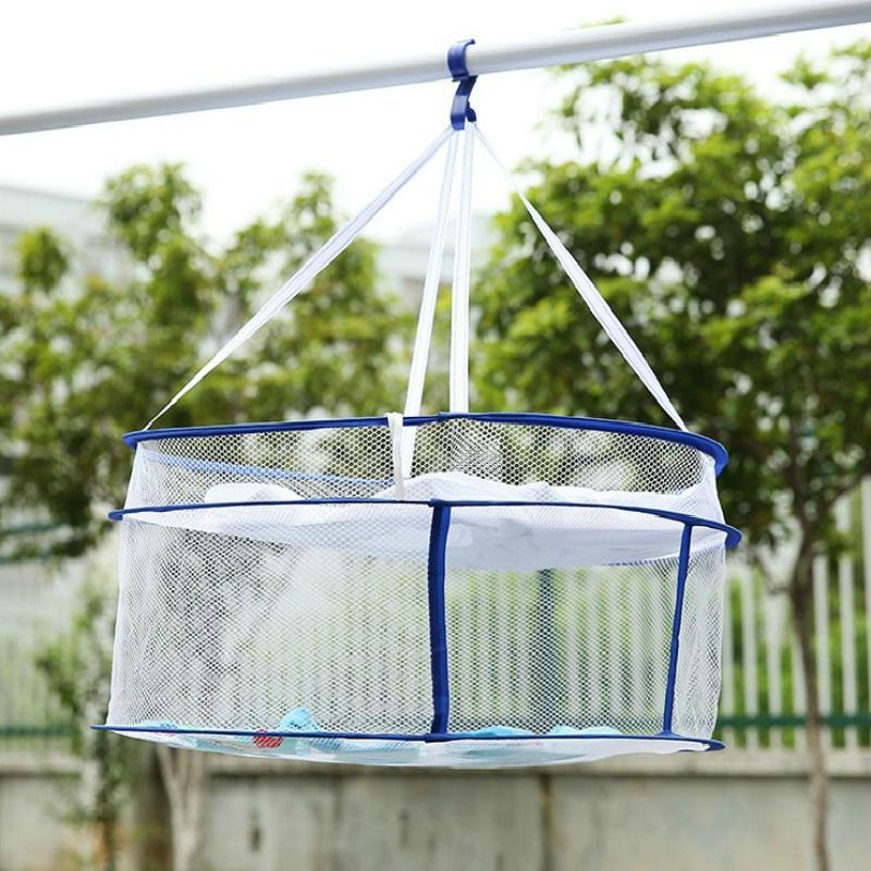 Detachable Double-layer Clothes Basket Tiled Drying Underwear Socks Net Bag Clothes Basket Clothes Drying Net