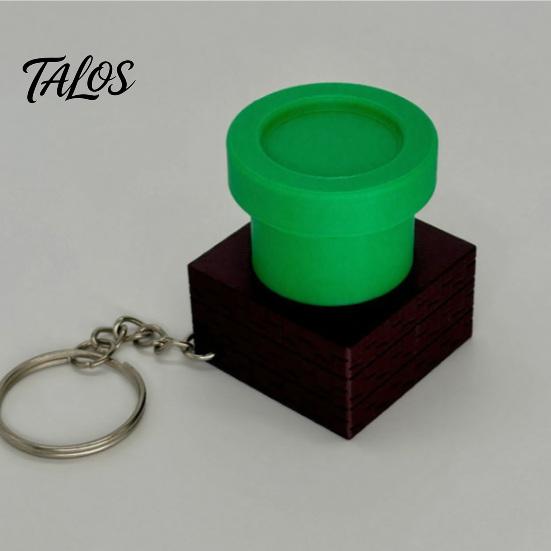 Stress Relief Clicker Toy 3D Printed Water Pipe with Keychain, Finger Pocket Fidget Toy, Mini Keyring for Backpack Charm Device