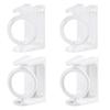 2 Pack 360 Degree Rotatable Self Adhesive Curtain Rod Holders Wall Mount Brackets for Drapery Transparent Plastic Hook