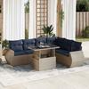 VidaXL Garden Furniture Set with Cushions 7 Pcs Grey Braided Resin Acacia, Outdoor Sofa Set, Garden Lounge Set 3326652