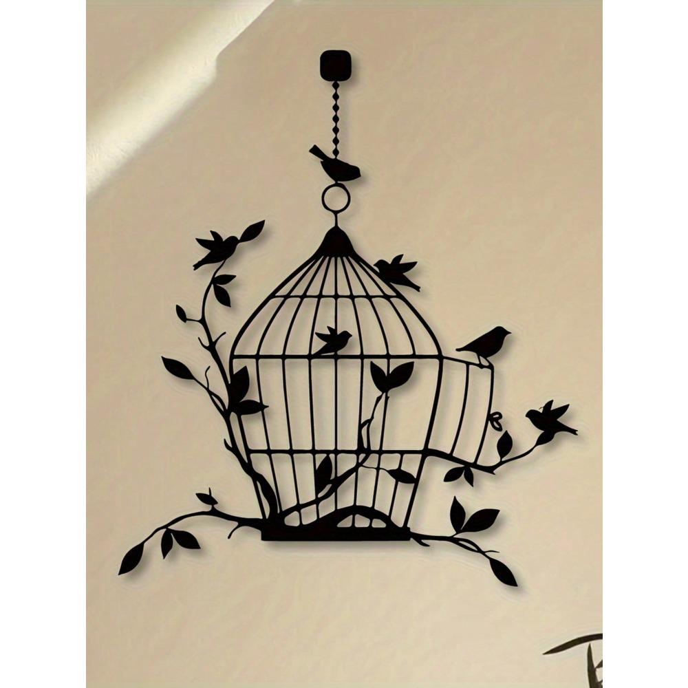Iron Branch Birdhouse Creative Metal Silhouette Wall Decor Ornament For Outdoor Indoor Home Wall Art Hanging Decoration,Home Decor ,Room Decor