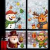 New Christmas Decoration Santa Elf Static Stickers Party Decoration Snowflake Glass Stickers