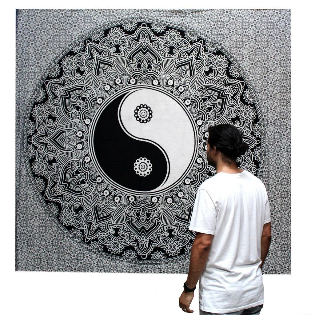Yin Yang Bedspread and Wall Hanging, Double Cotton