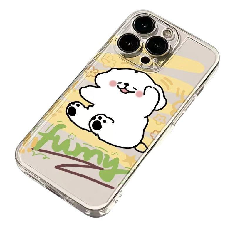 Touch Your Face, Bichon Is Suitable for Apple 16Promax Mobile Phone Case Xsmax Transparent 13/14 All-inclusive 12Pro Soft 78p.