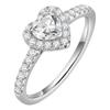 Heart-Style Diamond Ring: Women's Pure S925 Silver, 1-Carat Simulated Pave Setting, Perfect for Weddings