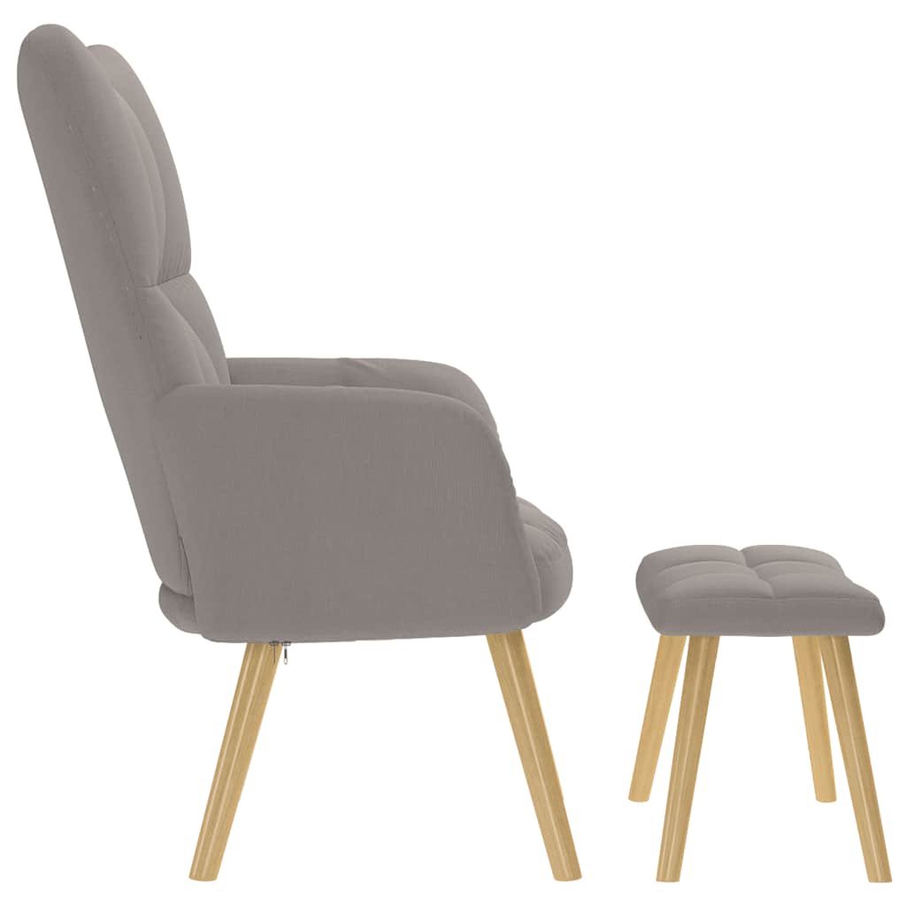 Relaxation Armchair with Footstool Taupe Fabric