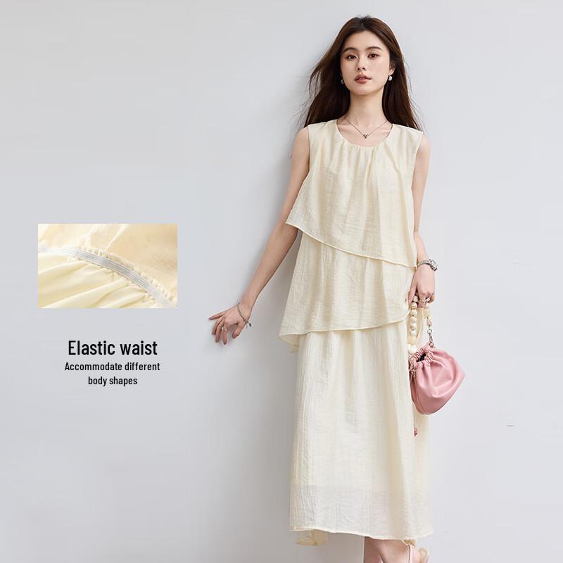 

VICTORIA&VERA Layered A-Line Sleeveless Midi Dress V9012L17 M