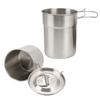 2pcs Stainless Steel Cooking Cup Mug Foldable Outdoor Camp Cook Pot Camping Cookware