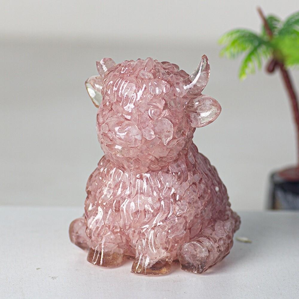 Animal Resin Craft Figurine With Natural Water Crystal For Office Decor And Feng Shui Gifts