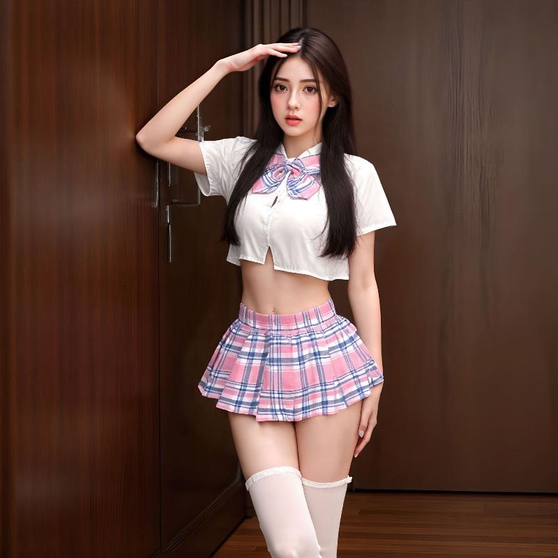 Female Sexy Campus JK Uniform College Seduction Pure Lust Pleated Skirt Sexy Lingerie