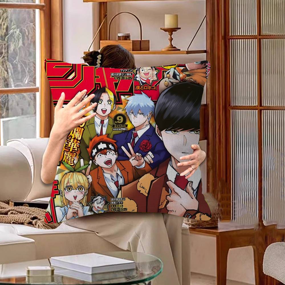 Hot Anime M-Mashle Cartoon Cushion Cover Polyester Sofa Cushions Decorative Throw Pillows Home Decoration Pillowcover