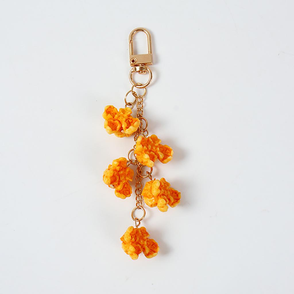 Realistic Popcorn Keychain Pendant Eye Catching Popcorn Keychain Pendant Accessory Perfect for Travel and Leisure
