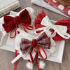  Lace Bowknot Hair Clips For Girls Sweet Versatile Stylish  Year Ponytail Hairpin Red Velvet Korean Kids Princess Headwear