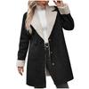 Women's Long Plush Lined Suede Coat with Fur Trim and Metal Buttons In Multiple Colors