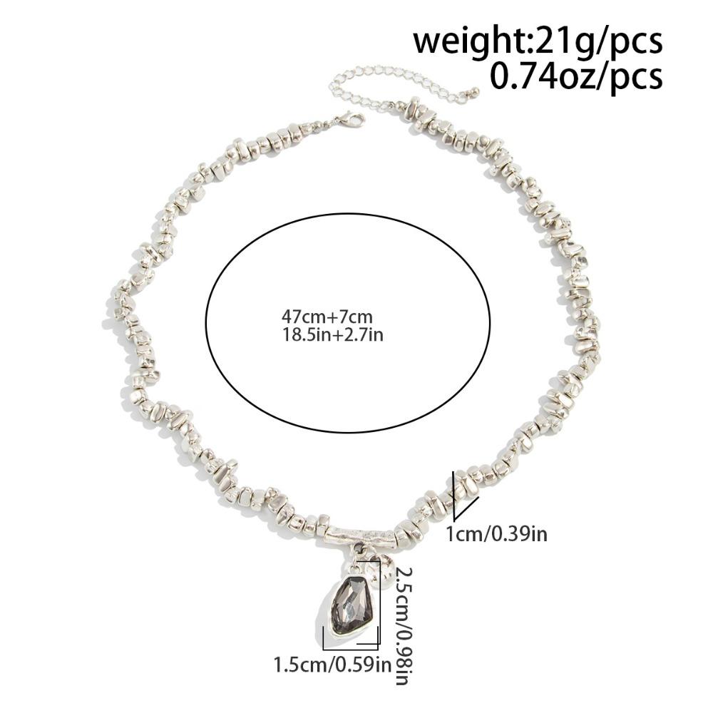 Personality Sliver Color Irregular Geometric Acrylic Gemstone Pendant CCB Beaded Necklace Bracelets for Women Designer Jewelry