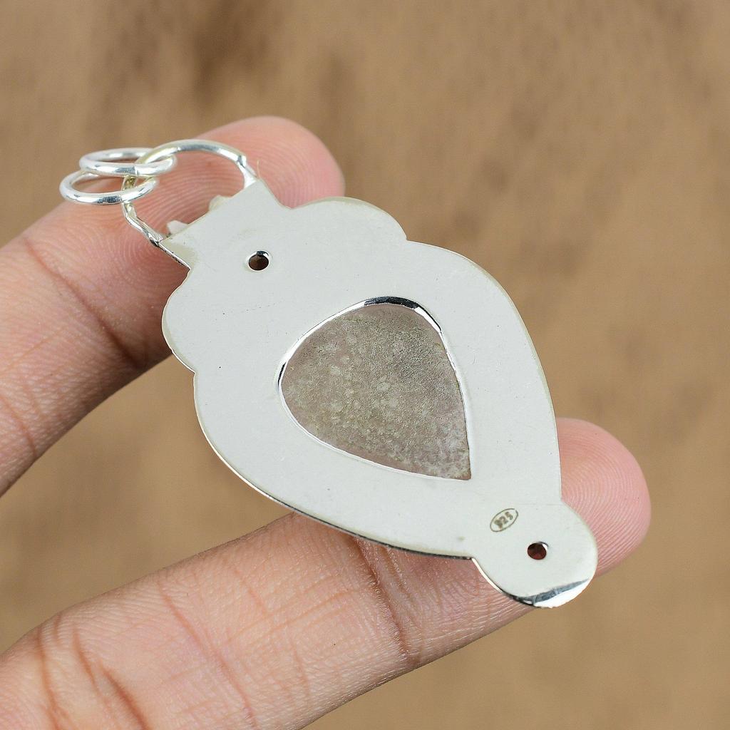 Herzchakra Rosenquarz Stein Rubellit Sterlingsilber Geburtstag Ehefrau Anhänger