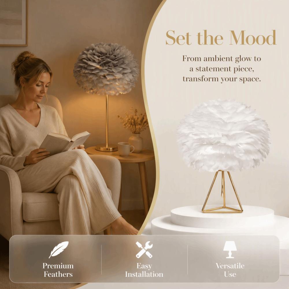 Soft Decorative Feather Lamp Shade Warm Feather Pendant Light Shade Lamp Shade Cover  Pendant Light