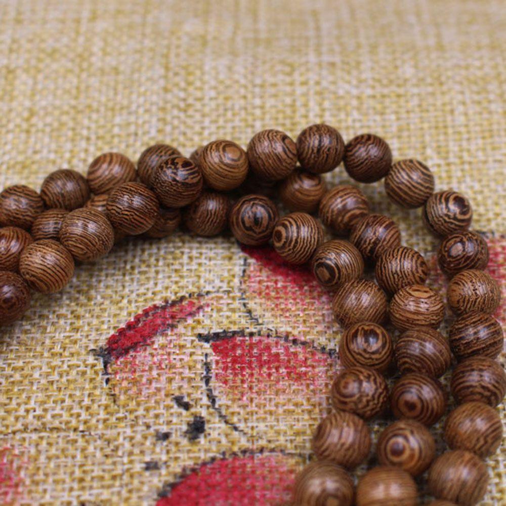 Sale Fashion Wenge Wooden Tibetan Buddhist Bangle Jewelry Buddha Prayer Beads Mala Bracelet Rosary