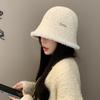 Korean Version of Autumn and Winter New Hat for Women with High End Metal Plush Fisherman Hat for Winter Thermal Basin Hat Bucket Hat Thick
