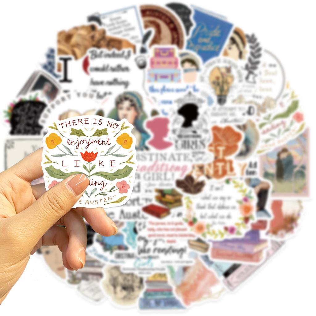 50 Photos of British Novelist Jane Austen Sticker Bag Ipad Water Cup Notebook Ins Creative Stickers