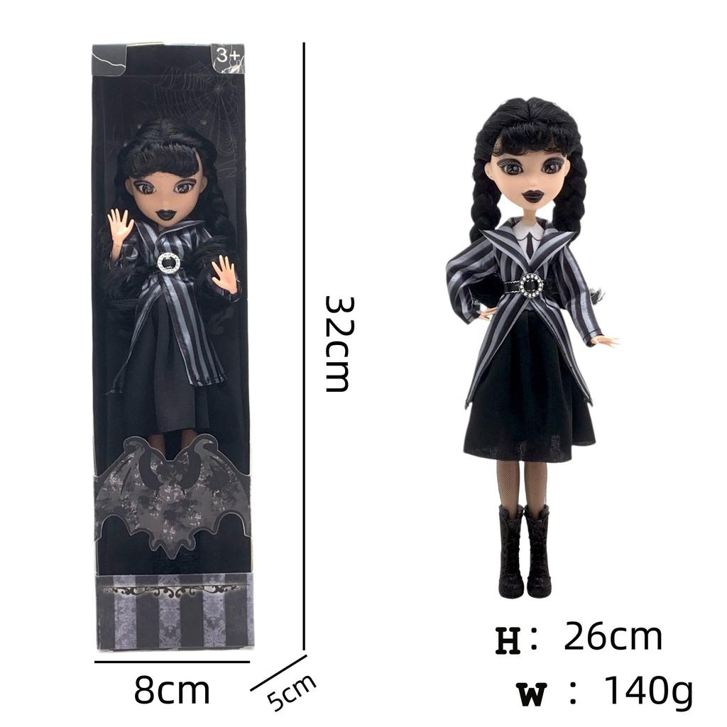 Figurină nouă Wednesday Addams Jucărie drăguță Păpușă Familia Addams Decorațiune cameră Colecție de farmece pentru copii Jucării hobby Cadou de ziua de naștere pentru copii