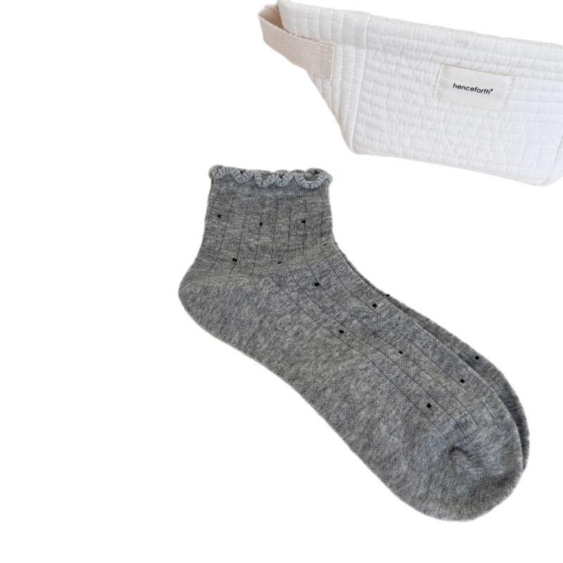 Summer Polka Dot Lace Short Socks, Sweet Socks, Women's Thin Breathable Boneless Socks