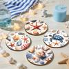 Meeresschildkröten-Untersetzer, Holz-Getränkeuntersetzer im Ozean-Strand-Thema für Zuhause, Café, Rutschfest, Hitzebeständig, Tischdekoration