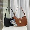 New High-end Light Luxury Cowhide Leather Lock Armpit Dumpling Bag Handbag Shoulder Bag Women's Bag