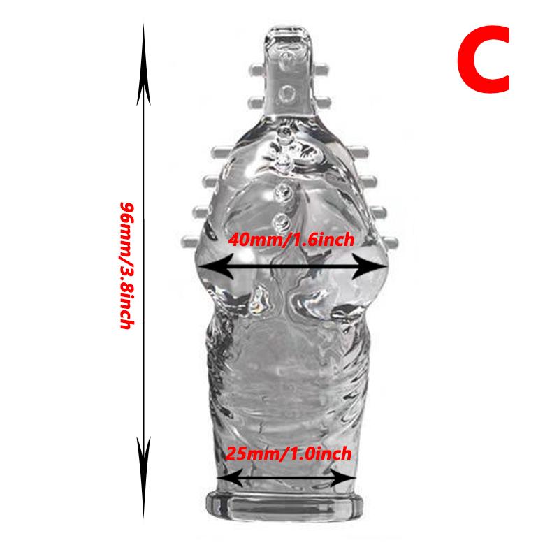 Penis Extender Cock Rings Reusable Delay Ejaculation Penis Condoms Dick Sleeve Silicone Glans Cover Enlargement Sex Toys For Men