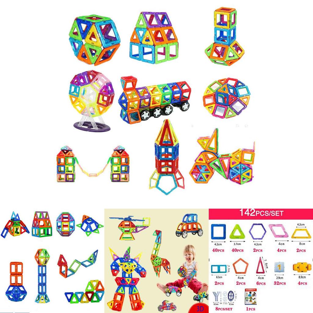 Multicolor Magnetic Building Blocks With Good Abrasion Resistance For Creative Kids