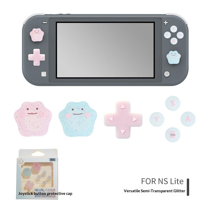 Cute Bling Silicone Soft D-pad Button ABXY Key Sticker Skin Case For Switch 2/NS Oled Joy-con Thumb Stick Grip Cap Cover