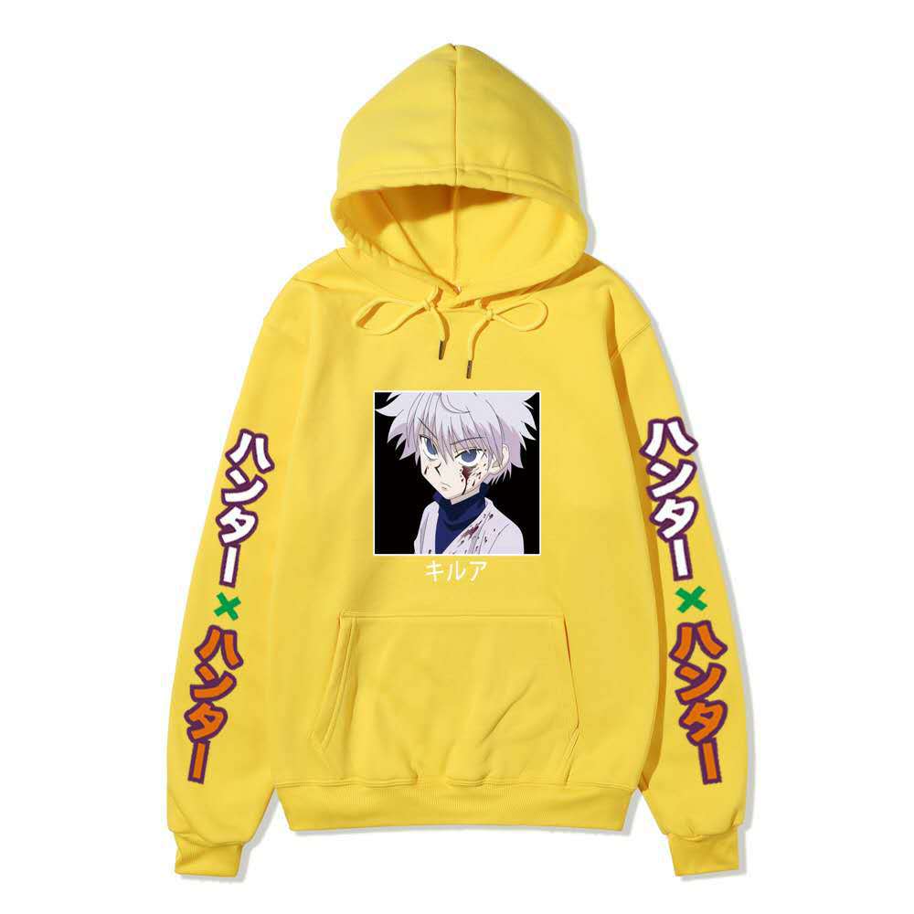 Hunter X Hunter Injured Killua Portrait Hoodie Color Japanese Sleeve Print Anime Hooded Pullover Sweatshirt