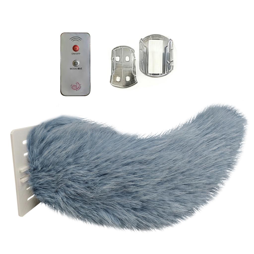 Dynamic Electric Plush Animal Tail For Car Exterior Decor Sound Activated Remote Control USB Charging Furry Tail Ornament