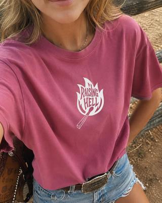 Raising Hell Western Graphic T Shirt, Festival Outfit Tee, Vintage Tee, Cowgirl Shirt, Country Concert Top, Western Gift for Her