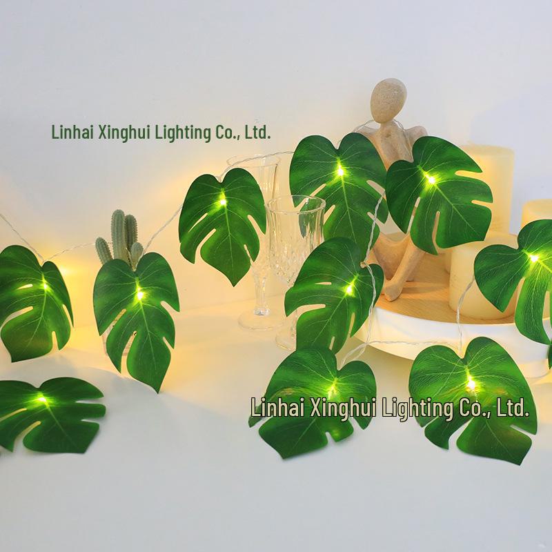 

Декоративная гирлянда Cross-Border New Turtle Leaf - праздничный декор для окон на батарейках Green Leaf Flashing Battery Box 3m 20 LEDs