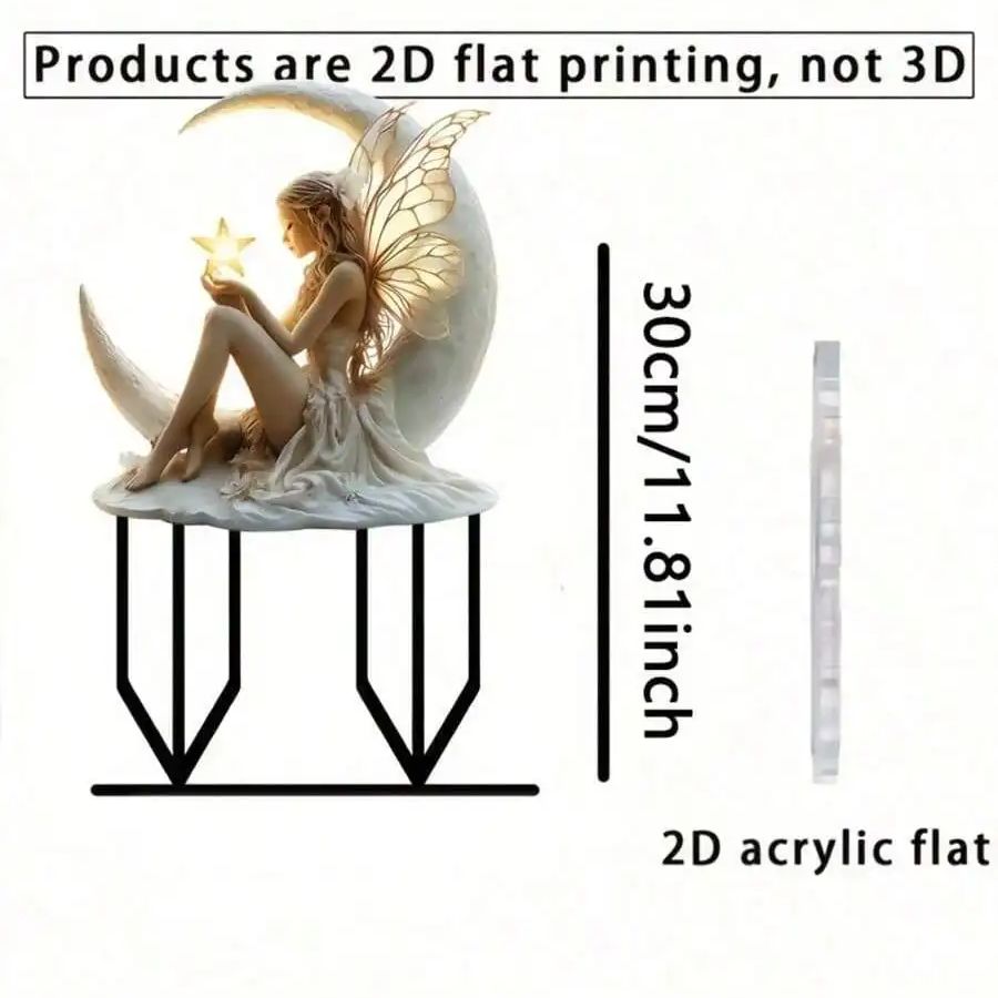 1 STÜCK Stern Mond Feengarten Karteneinsteckung, geeignet für Rasendekoration, geeignet für verschiedene Feiertagspartygeschenke.