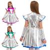 Costum Alien Fete Rochie Petice PU Sclipitoare Mânecă Clopot Mănuși Mâneci Temă Spațială Costum Halloween