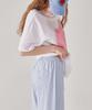 RONRON Back Heart Stitch Pocket Banding Pants Soft Blue