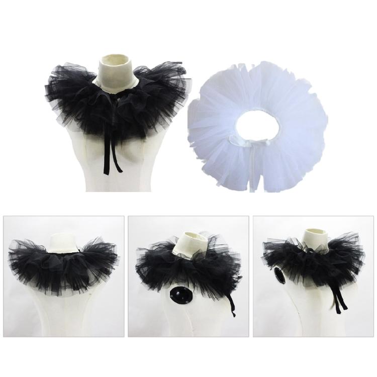 Vintage Mädchen Jabot Kragen Hals Viktorianischer Rüschenkragen mit Selbstbindeband