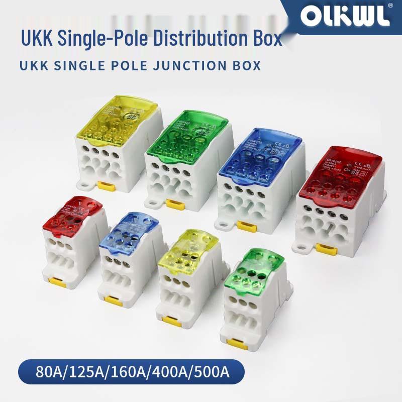 UKK Hochstrom-Anschlusskasten: Einpolige Schiene, Mehrfachausgangsverdrahtung