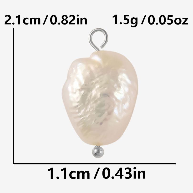 Silver Color Ring 2pcs White Real Natural Shell Pearl Charms For Jewelry Making Supplies Beach Summer Pendant DIY Earrings Bulk