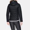 Under Armour Reactor Logo Print Waterproof Hooded Zip Cotton Jacket Women Jackets Black 1280892-001