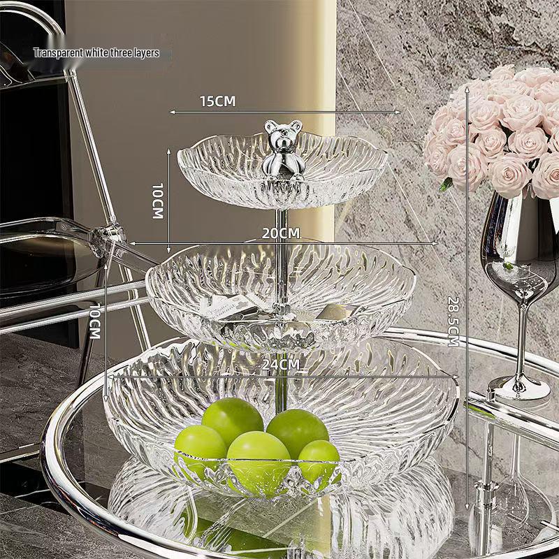 Elegant Three-Tier Dessert & Fruit Display Stand for Home or Restaurant