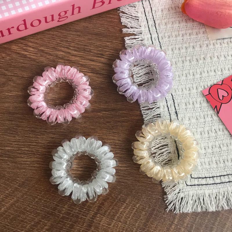 

2024 Exquisite Bright Color Elastic Telephone Cord Hair Tie for Fresh Girlish Hairstyles