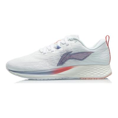 Li Ning Red Hare 4 Cushioning Slip Resistant Abrasion Resistant Low Top Running Shoes Women's White Gray Red Blue ARMR004-8