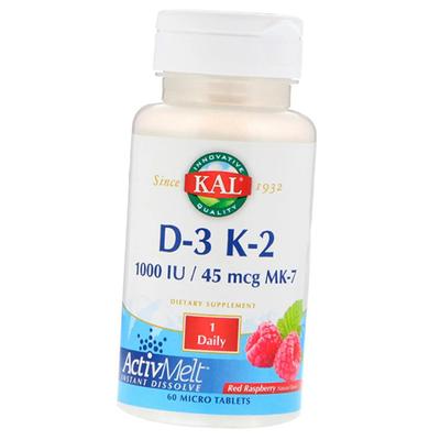 Vitamins D3 and K2, D-3 K-2 ActivMelt, 60tab Raspberry (36424025)