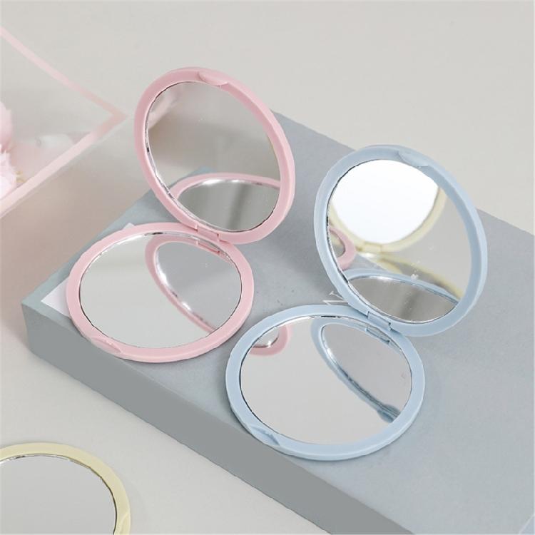 Travel Makeup Mirror Foldable Design With Double Side Glass Reflection Portable Handheld Round Cosmetic Mirror Gift
