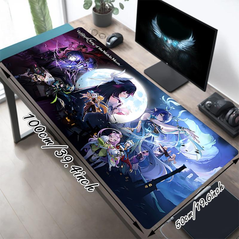 1Pc Fantasy World Adventure Gaming Mouse Pad Keyboard Desk Mat Non-slip Rubber Lock Edge Waterproof Computer Mousepad for Office Home Decor Es155